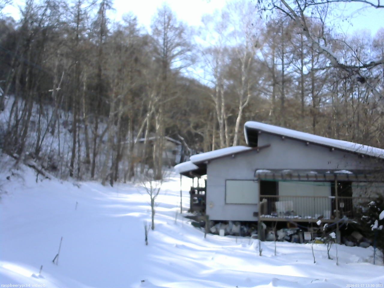 長野県菅平高原 ゆたか山荘 西側(坂上) 2026/01/17 13:30