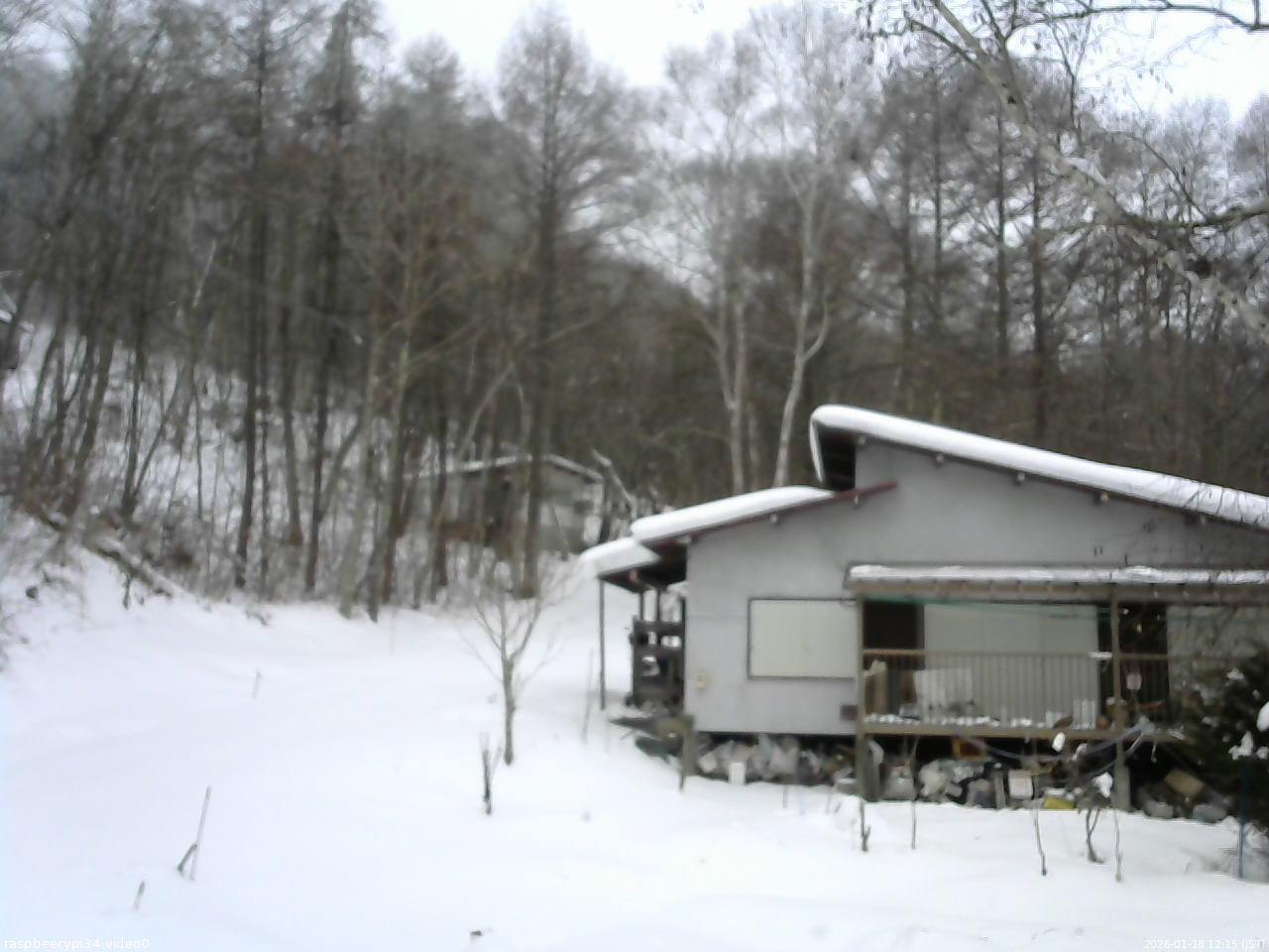 長野県菅平高原 ゆたか山荘 西側(坂上) 2026/01/18 12:15