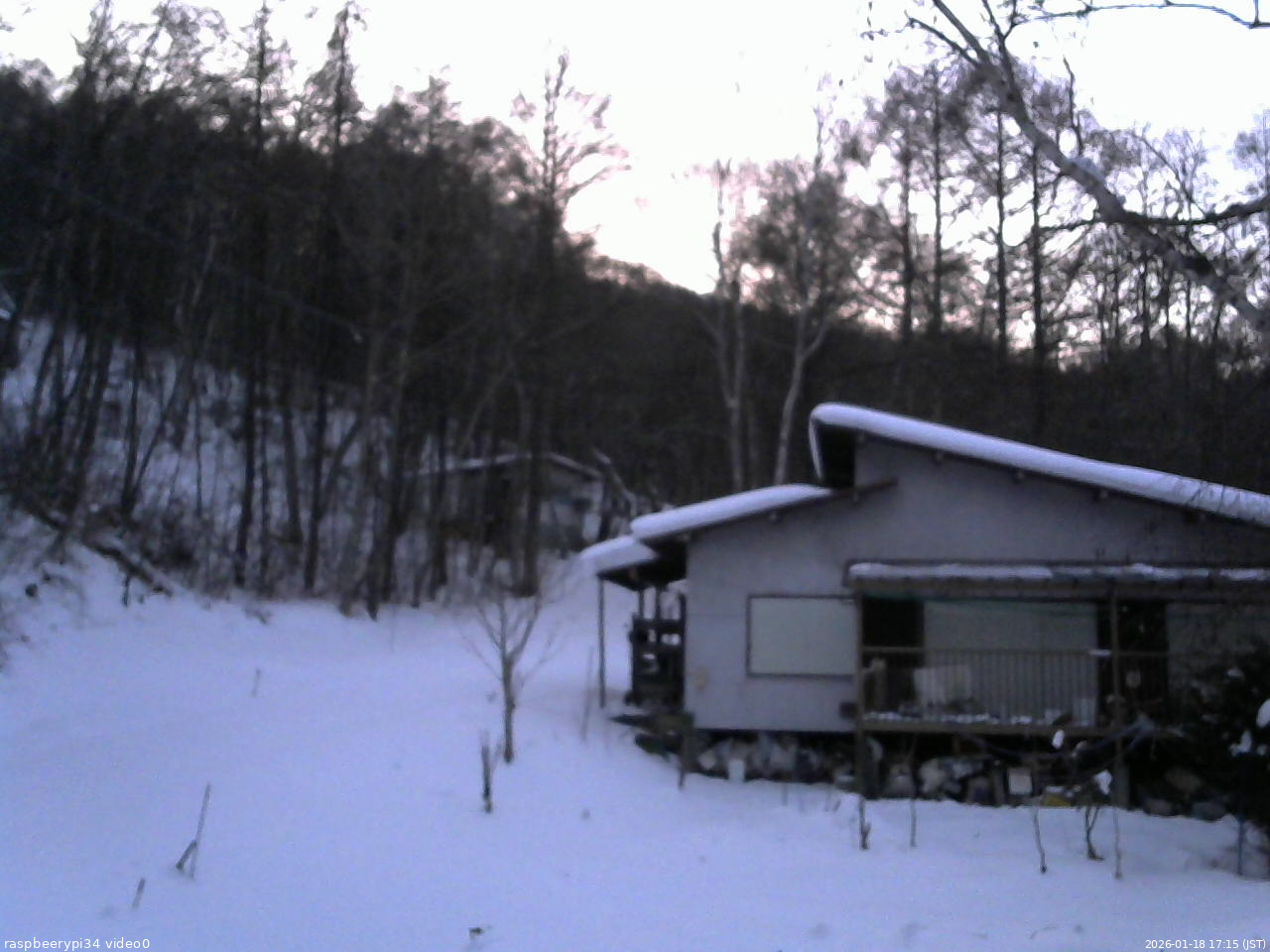 長野県菅平高原 ゆたか山荘 西側(坂上) 2026/01/18 17:15