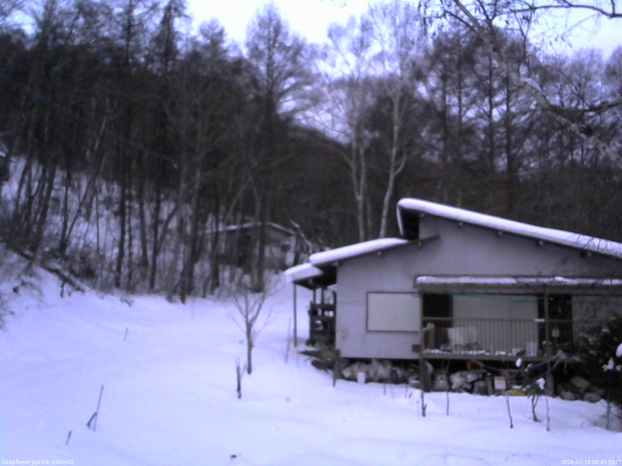 長野県菅平高原 ゆたか山荘 西側(坂上) 2026/01/19 06:45