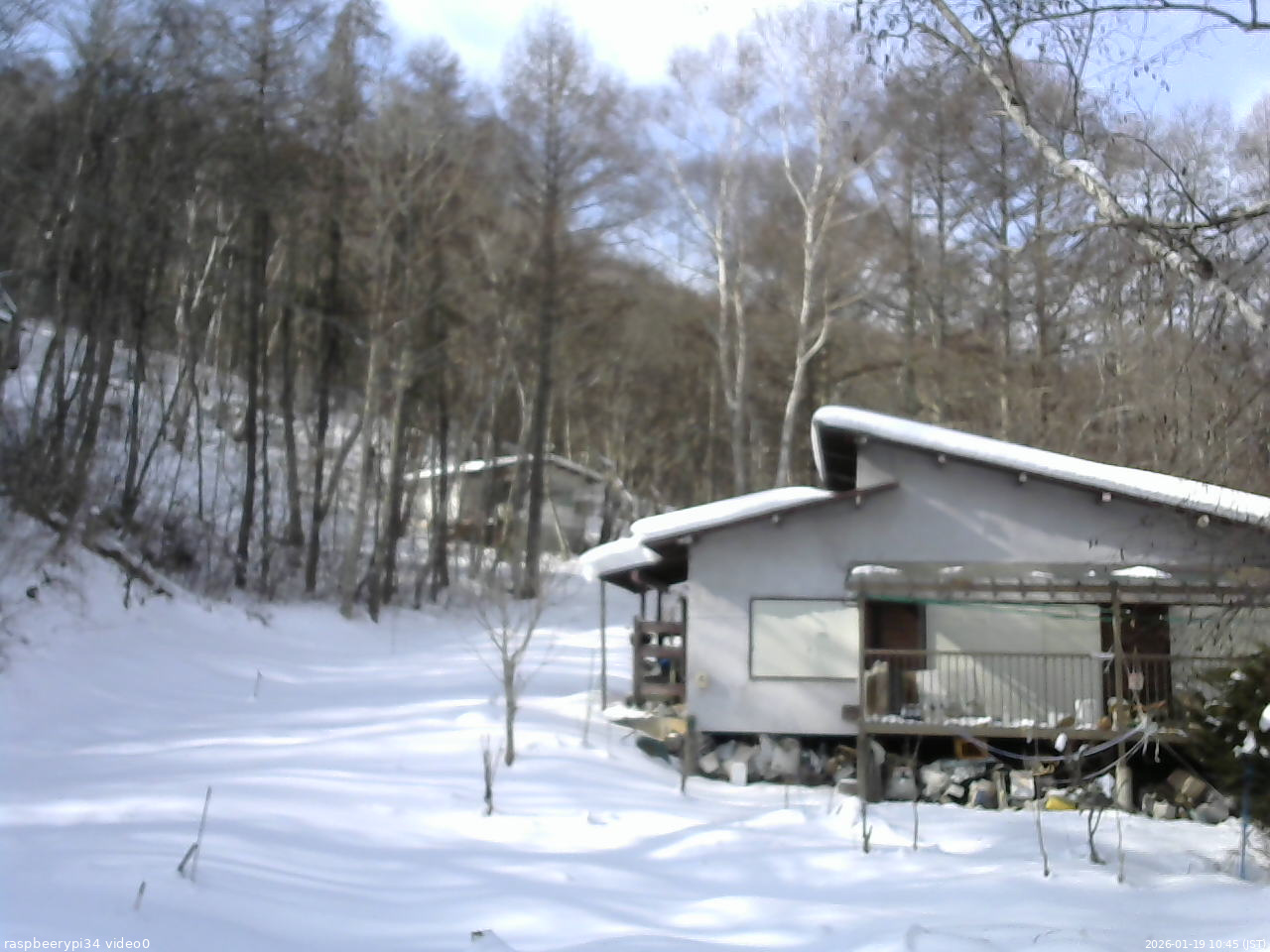長野県菅平高原 ゆたか山荘 西側(坂上) 2026/01/19 10:45