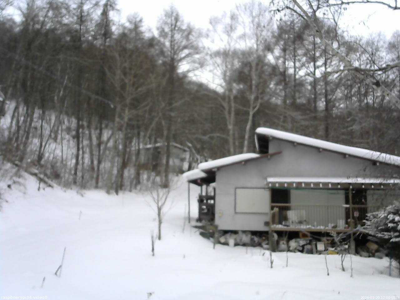 長野県菅平高原 ゆたか山荘 西側(坂上) 2026/01/20 12:00