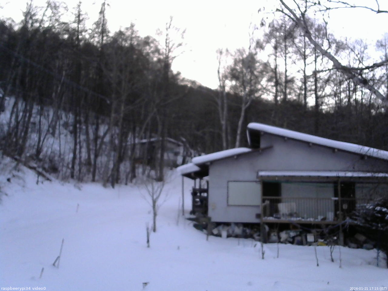 長野県菅平高原 ゆたか山荘 西側(坂上) 2026/01/21 17:15
