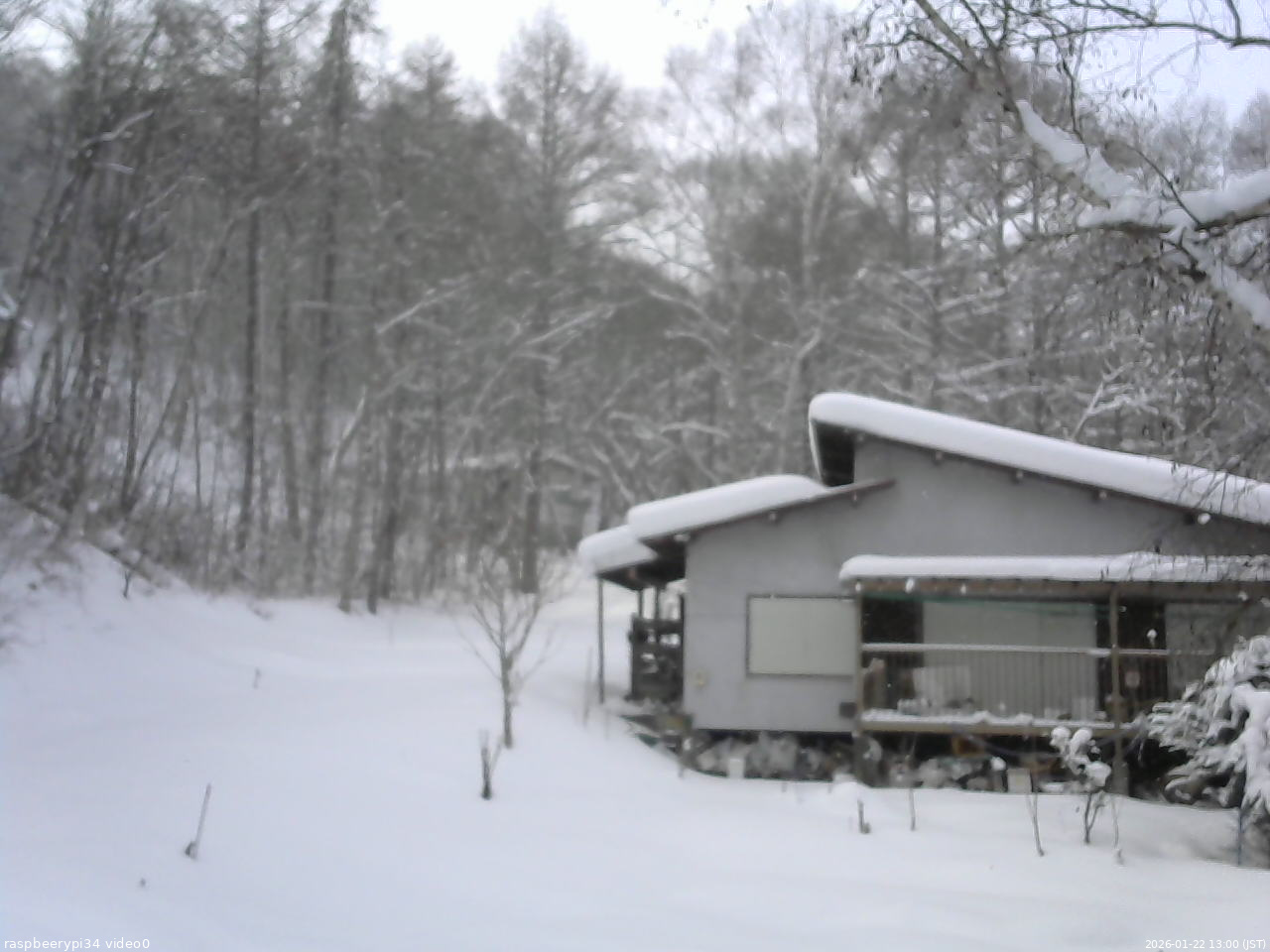 長野県菅平高原 ゆたか山荘 西側(坂上) 2026/01/22 13:00