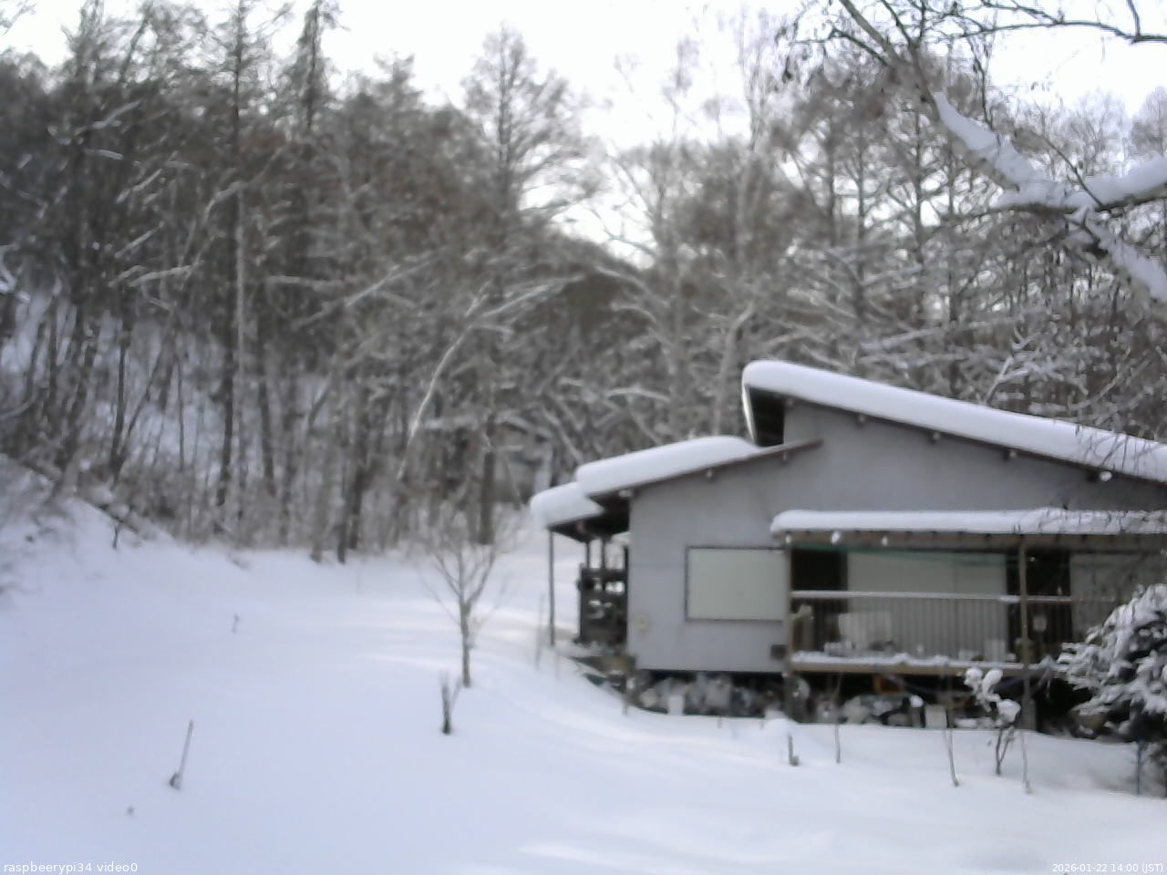長野県菅平高原 ゆたか山荘 西側(坂上) 2026/01/22 14:00