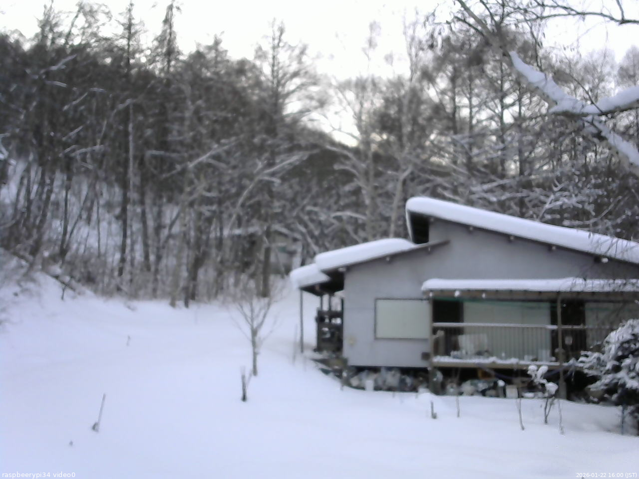 長野県菅平高原 ゆたか山荘 西側(坂上) 2026/01/22 16:00