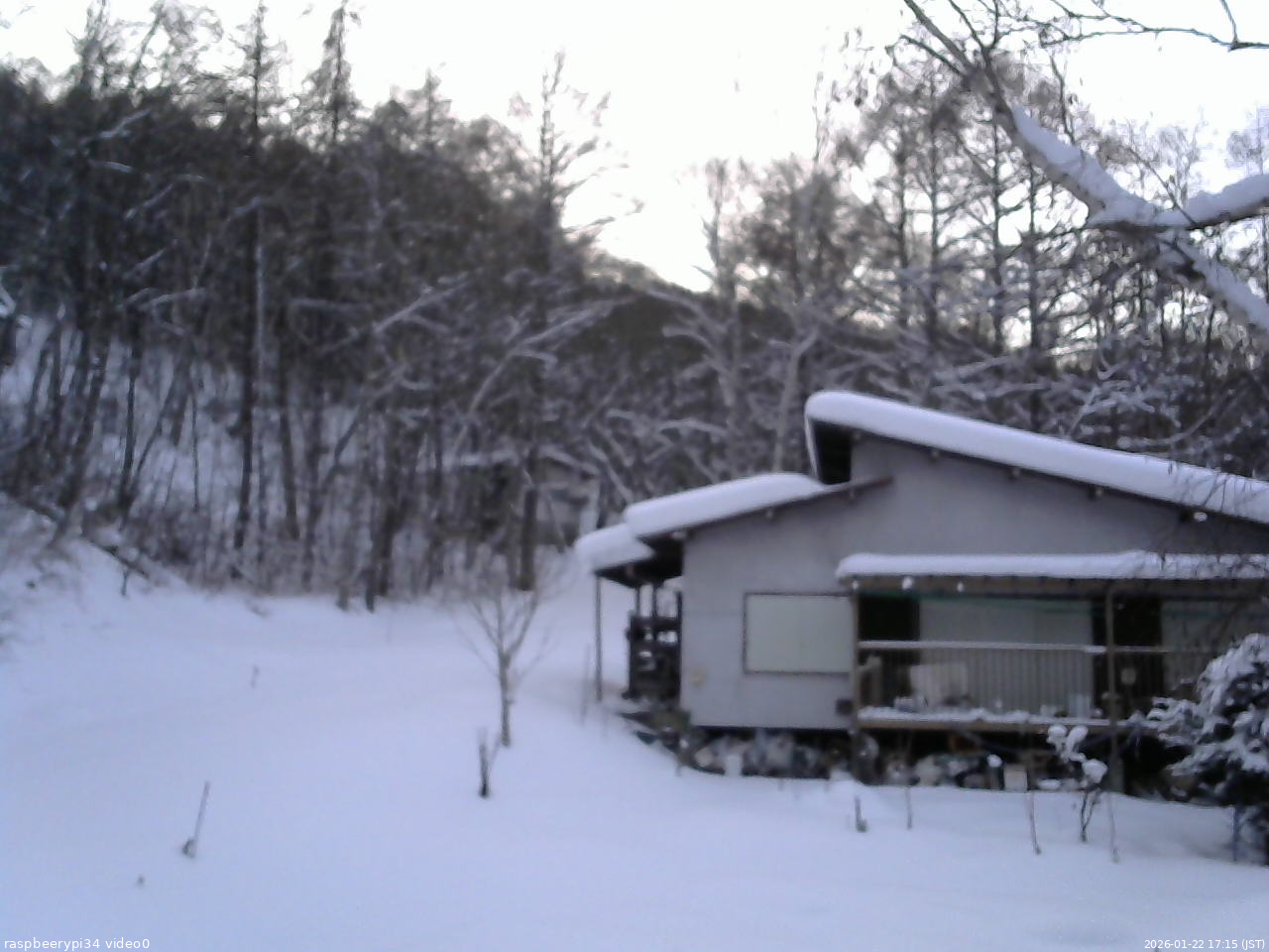 長野県菅平高原 ゆたか山荘 西側(坂上) 2026/01/22 17:15