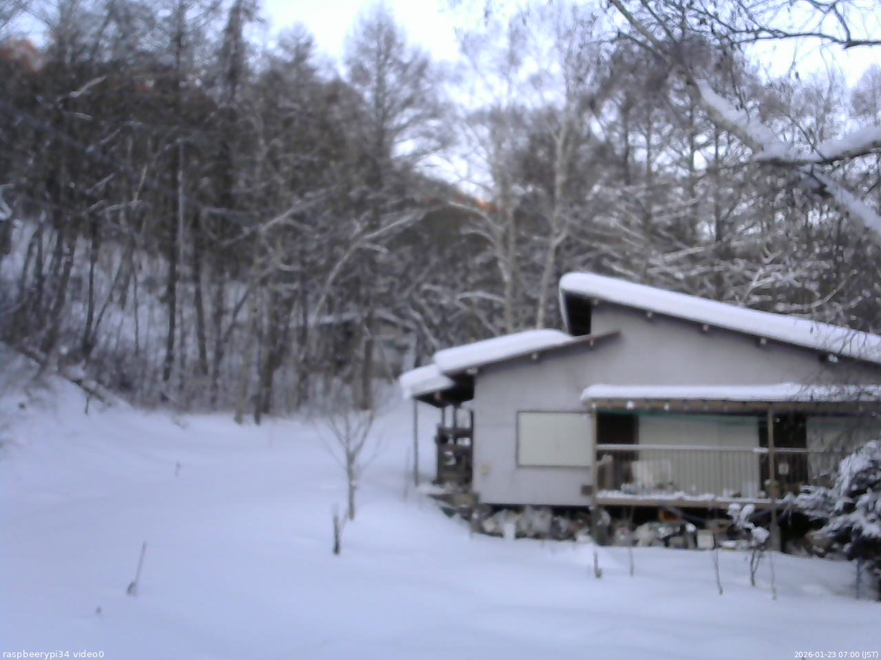 長野県菅平高原 ゆたか山荘 西側(坂上) 2026/01/23 07:00