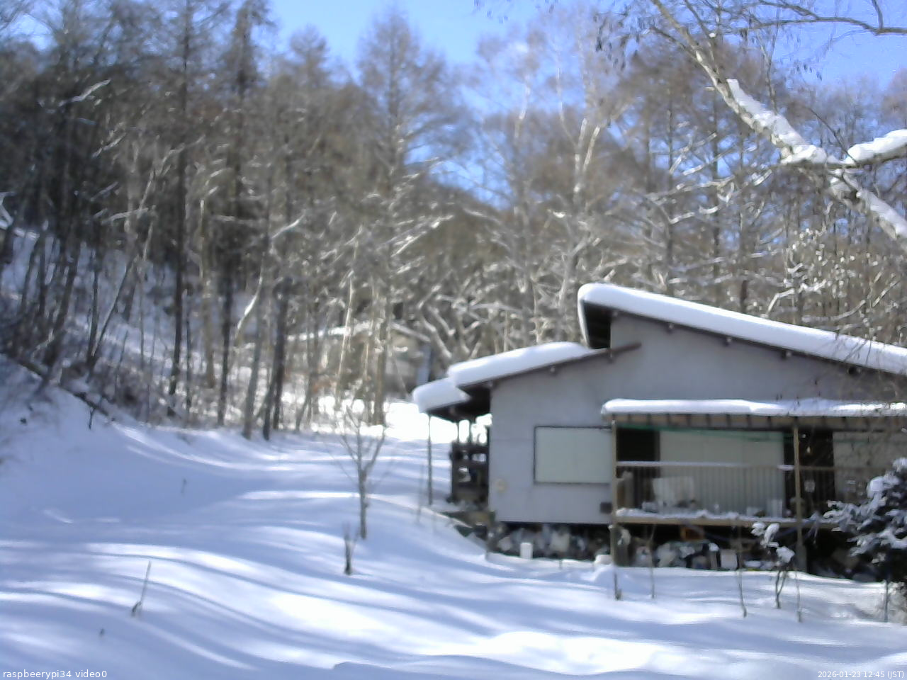長野県菅平高原 ゆたか山荘 西側(坂上) 2026/01/23 12:45