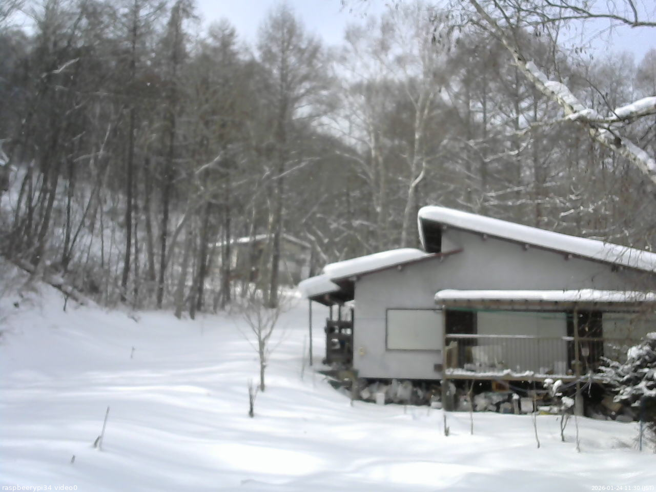 長野県菅平高原 ゆたか山荘 西側(坂上) 2026/01/24 11:30