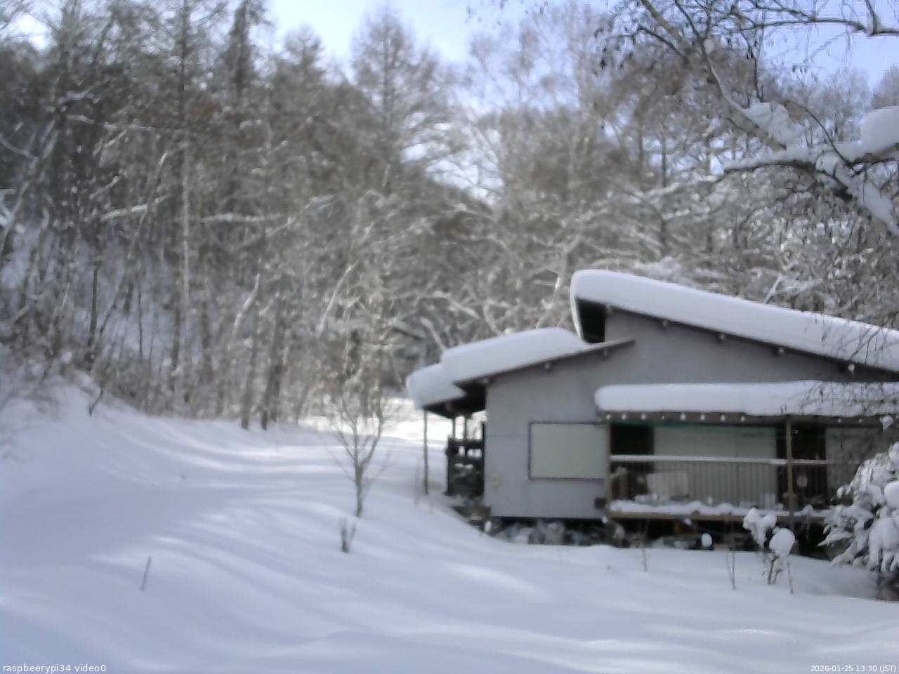 長野県菅平高原 ゆたか山荘 西側(坂上) 2026/01/25 13:30