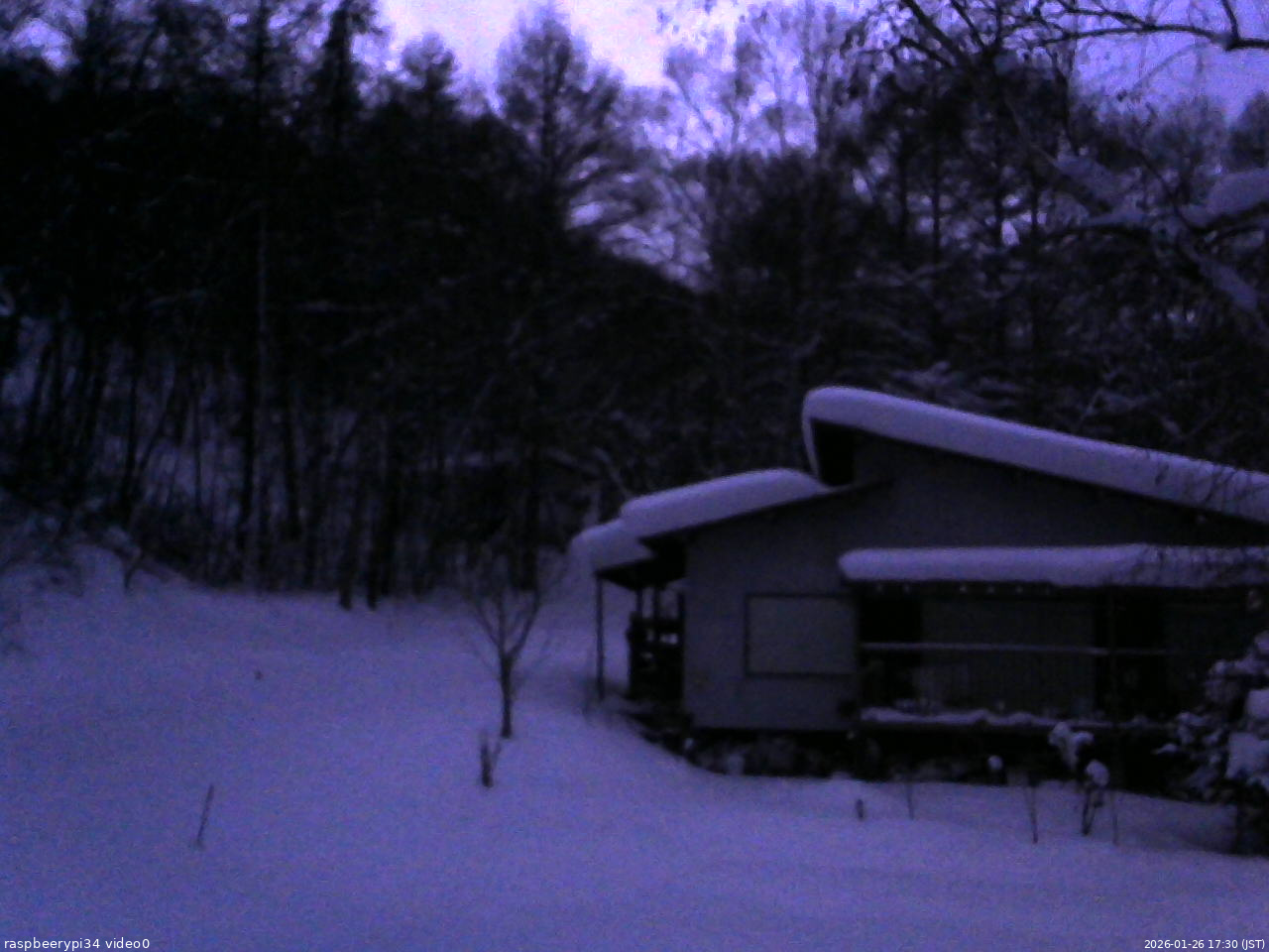 長野県菅平高原 ゆたか山荘 西側(坂上) 2026/01/26 17:30