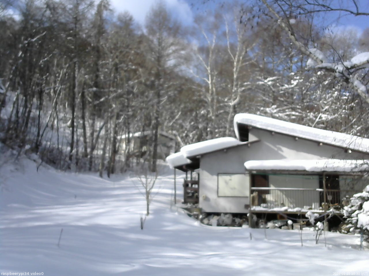 長野県菅平高原 ゆたか山荘 西側(坂上) 2026/01/27 10:30