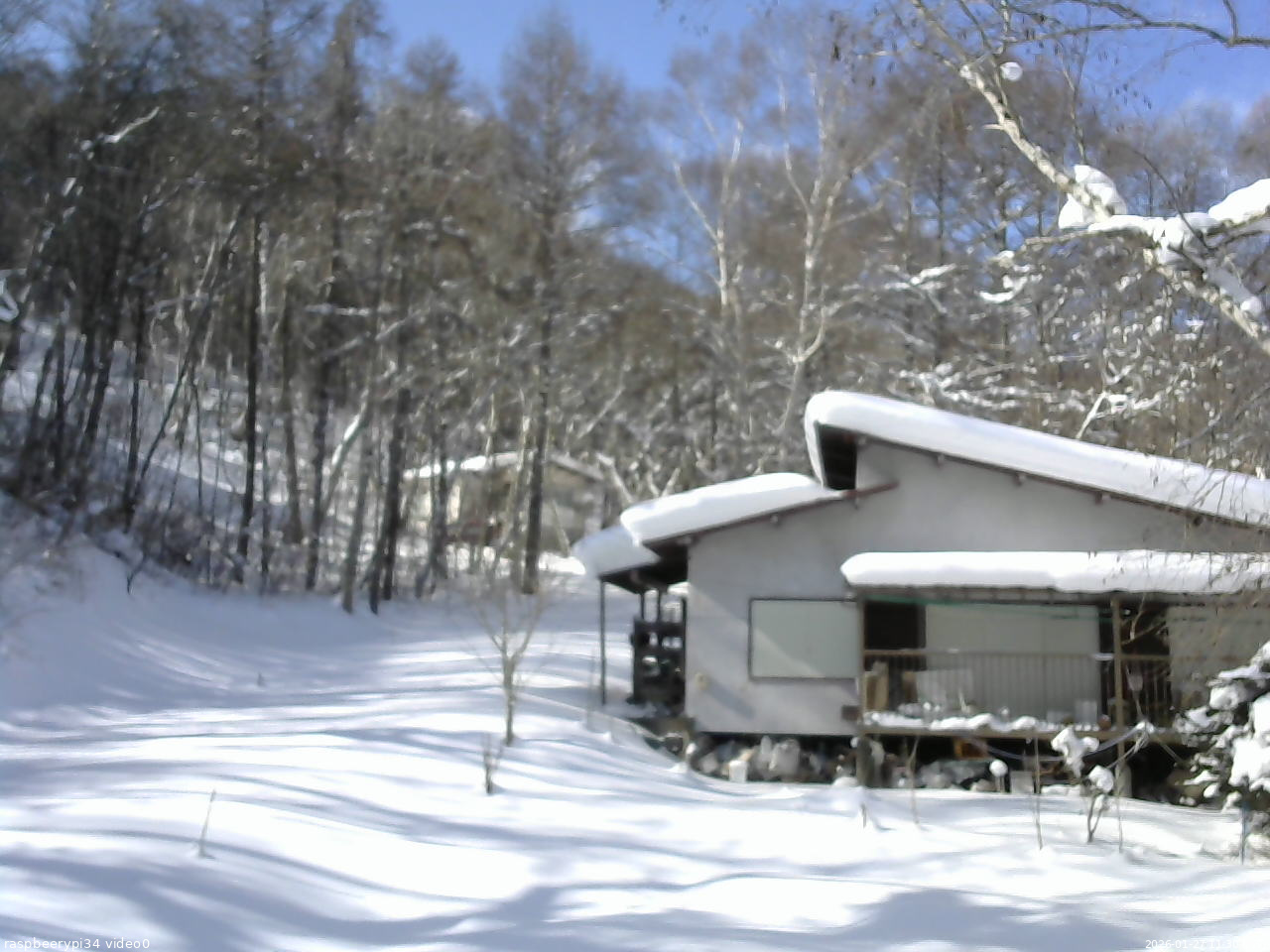 長野県菅平高原 ゆたか山荘 西側(坂上) 2026/01/27 11:30