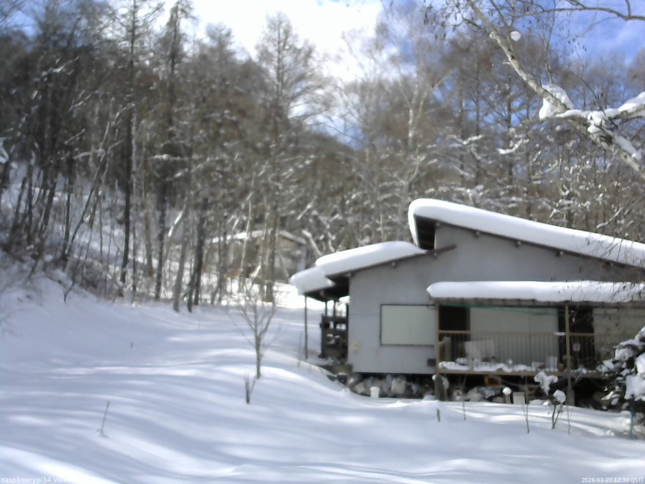 長野県菅平高原 ゆたか山荘 西側(坂上) 2026/01/27 12:30