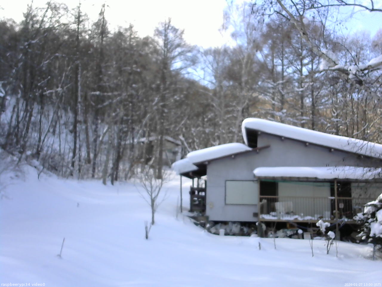 長野県菅平高原 ゆたか山荘 西側(坂上) 2026/01/27 13:00