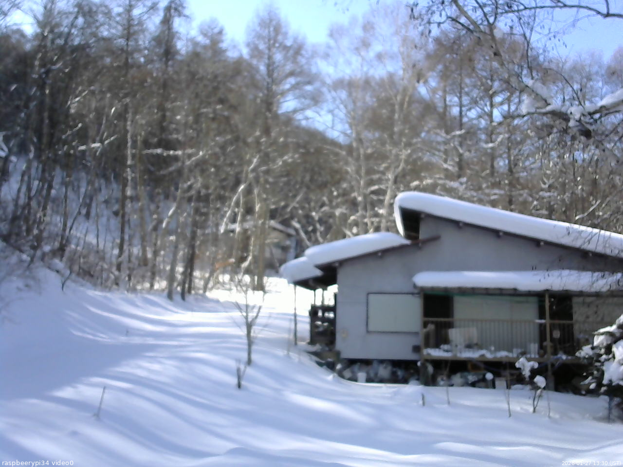 長野県菅平高原 ゆたか山荘 西側(坂上) 2026/01/27 13:30