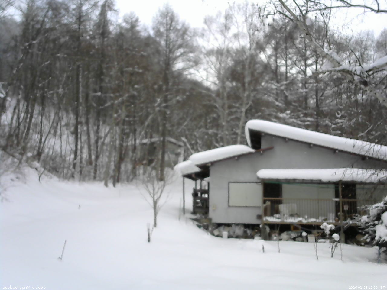 長野県菅平高原 ゆたか山荘 西側(坂上) 2026/01/28 12:00
