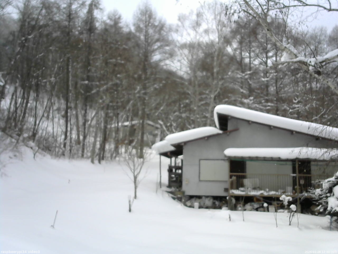 長野県菅平高原 ゆたか山荘 西側(坂上) 2026/01/28 12:30