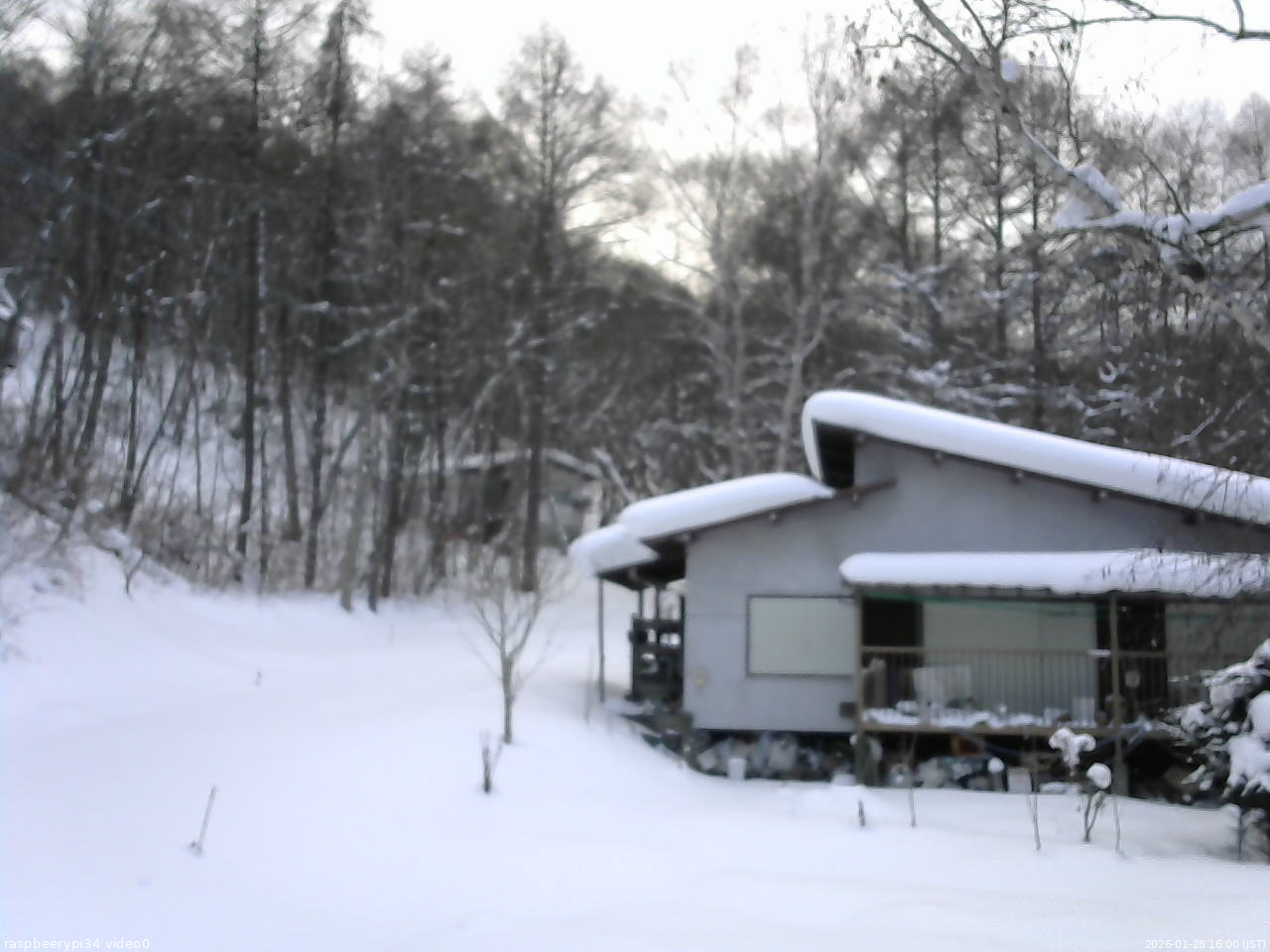 長野県菅平高原 ゆたか山荘 西側(坂上) 2026/01/28 16:00