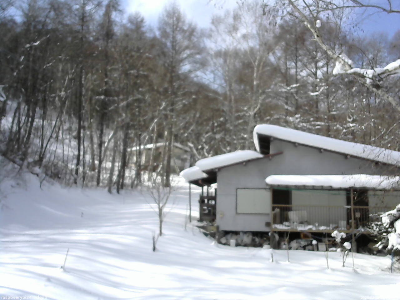 長野県菅平高原 ゆたか山荘 西側(坂上) 2026/01/29 12:00