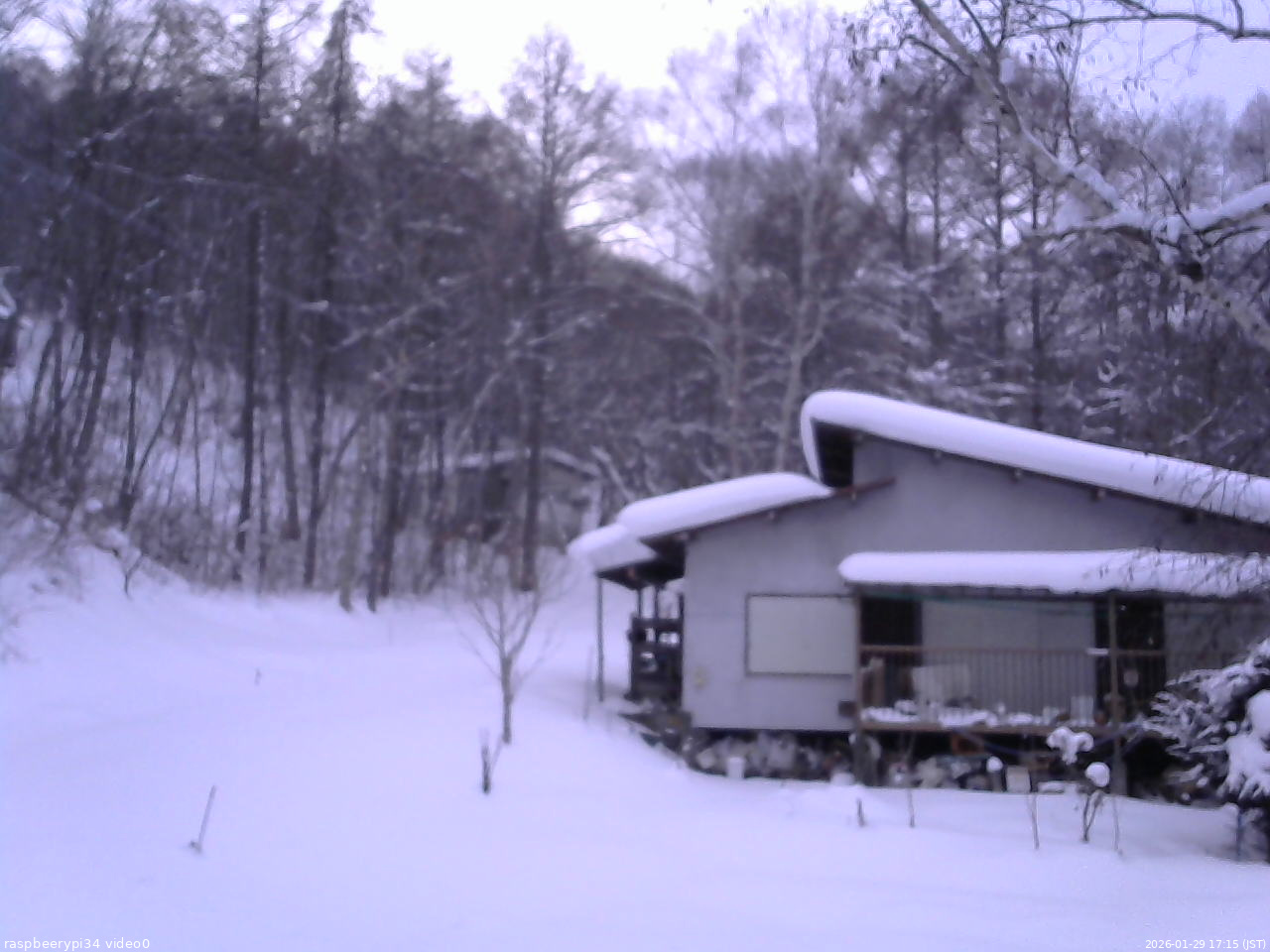 長野県菅平高原 ゆたか山荘 西側(坂上) 2026/01/29 17:15