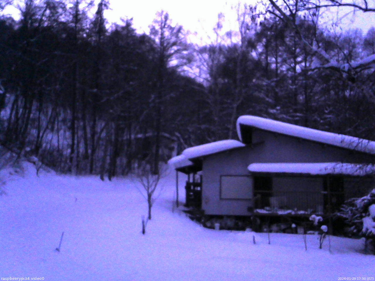 長野県菅平高原 ゆたか山荘 西側(坂上) 2026/01/29 17:30