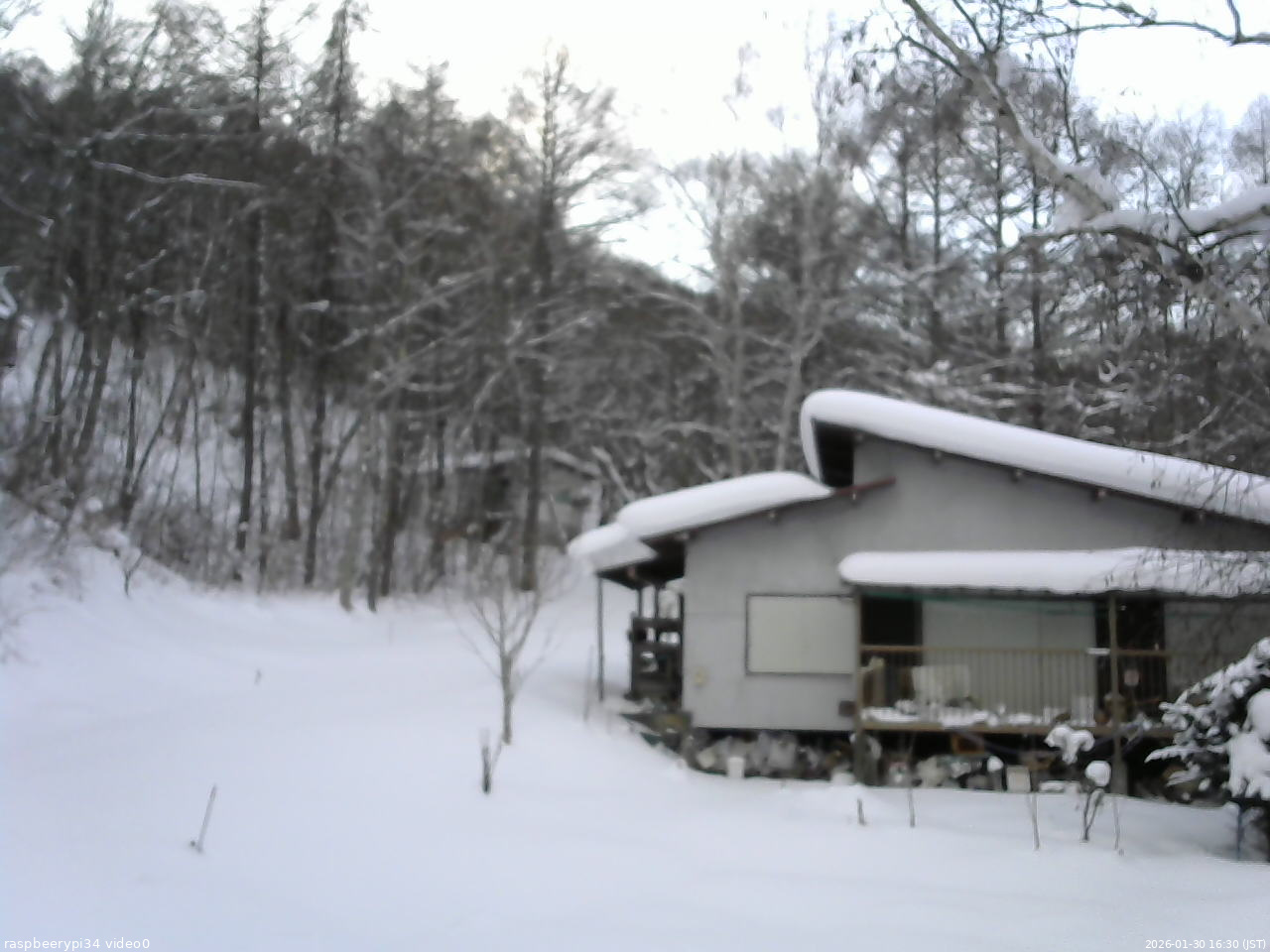 長野県菅平高原 ゆたか山荘 西側(坂上) 2026/01/30 16:30