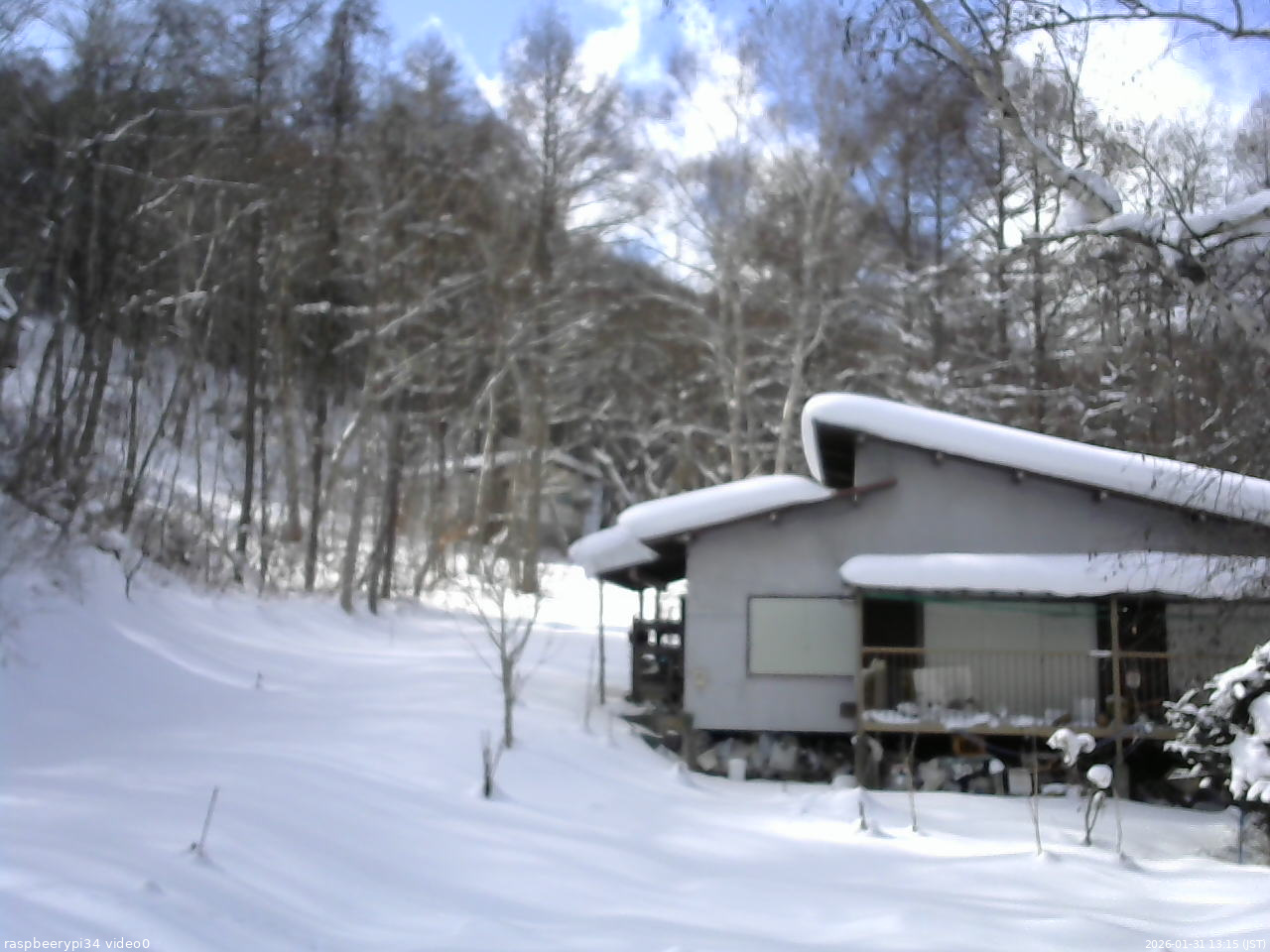 長野県菅平高原 ゆたか山荘 西側(坂上) 2026/01/31 13:15