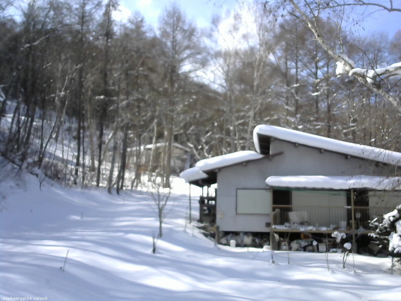 長野県菅平高原 ゆたか山荘 西側(坂上) 2026/02/01 12:45
