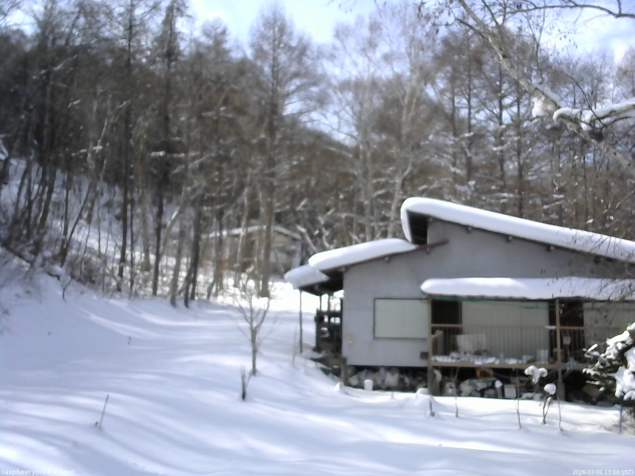 長野県菅平高原 ゆたか山荘 西側(坂上) 2026/02/01 13:00