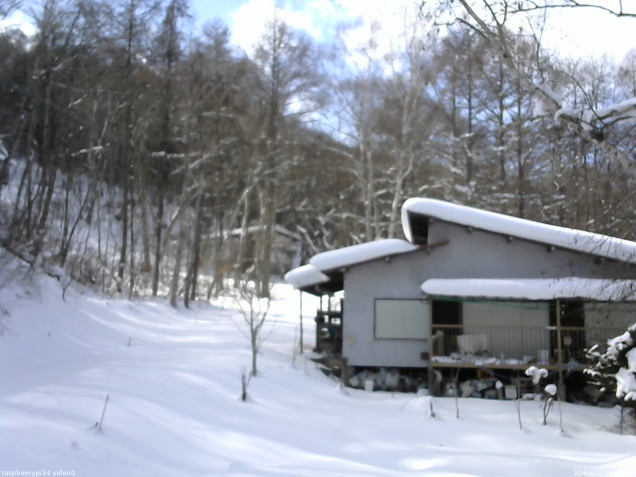長野県菅平高原 ゆたか山荘 西側(坂上) 2026/02/01 13:30