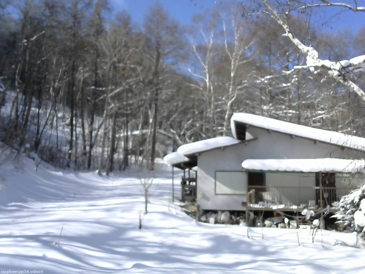 長野県菅平高原 ゆたか山荘 西側(坂上) 2026/02/03 11:00
