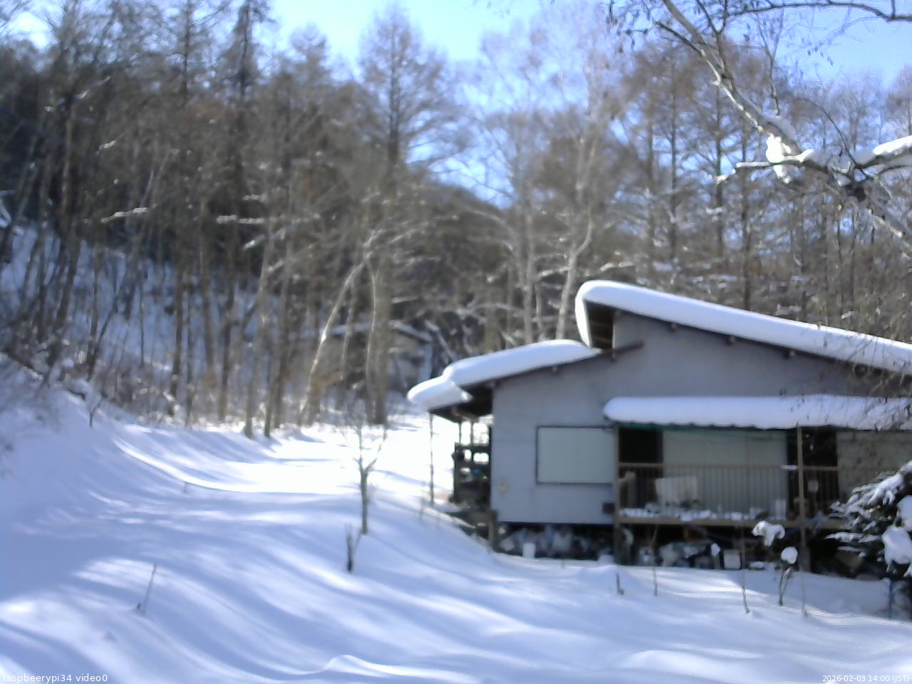長野県菅平高原 ゆたか山荘 西側(坂上) 2026/02/03 14:00