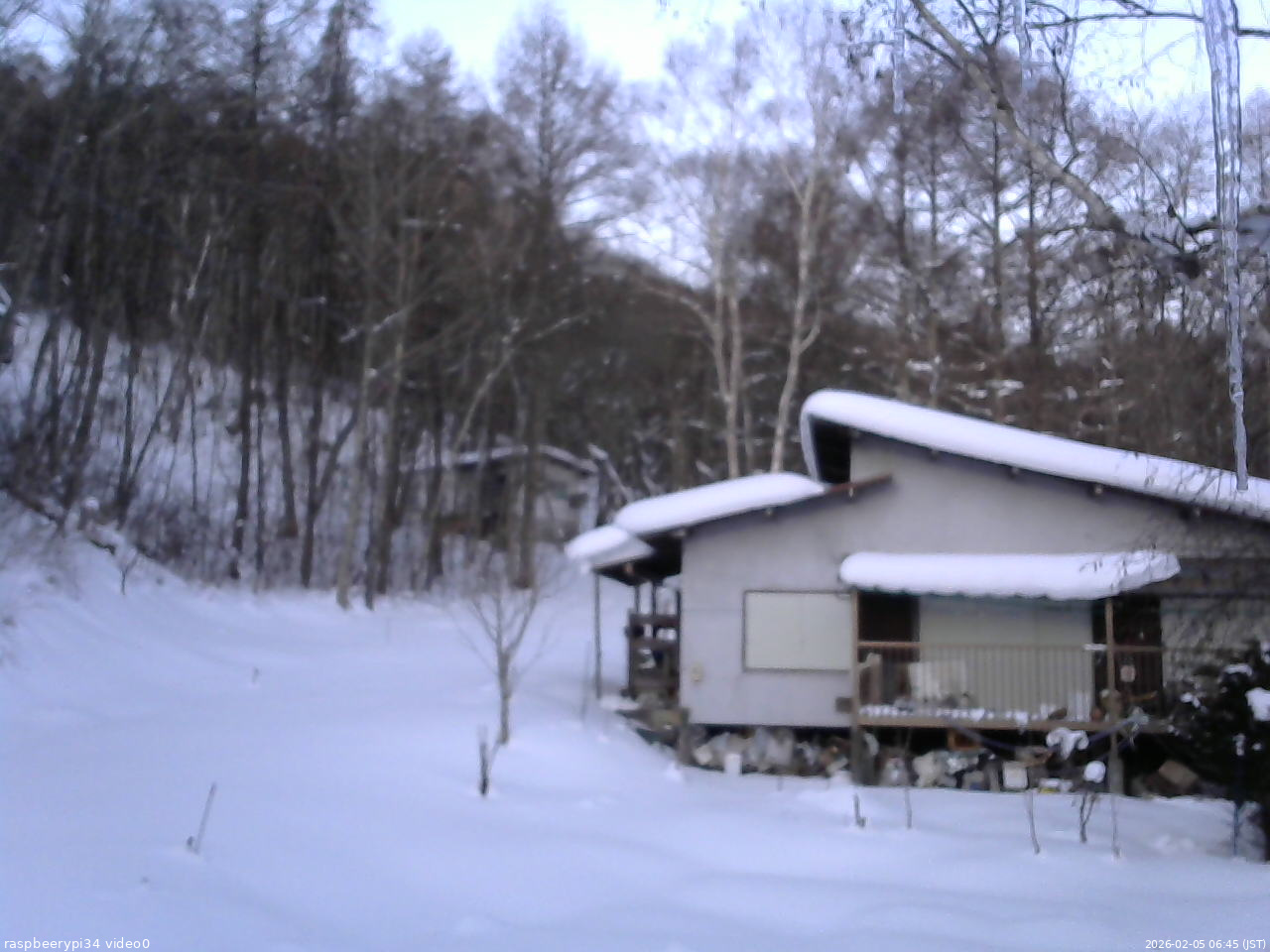 長野県菅平高原 ゆたか山荘 西側(坂上) 2026/02/05 06:45