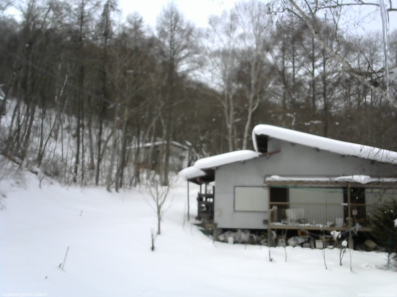 長野県菅平高原 ゆたか山荘 西側(坂上) 2026/02/07 13:00