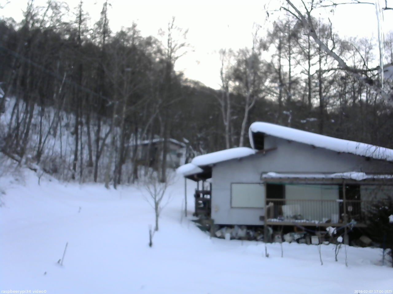 長野県菅平高原 ゆたか山荘 西側(坂上) 2026/02/07 17:00
