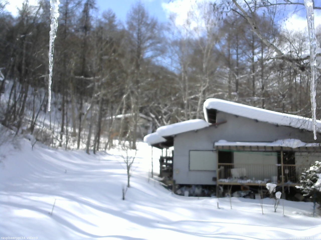長野県菅平高原 ゆたか山荘 西側(坂上) 2026/02/09 13:30
