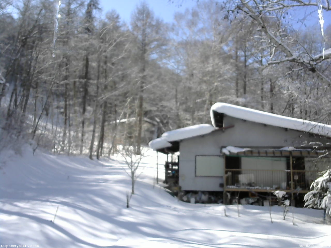 長野県菅平高原 ゆたか山荘 西側(坂上) 2026/02/12 13:30