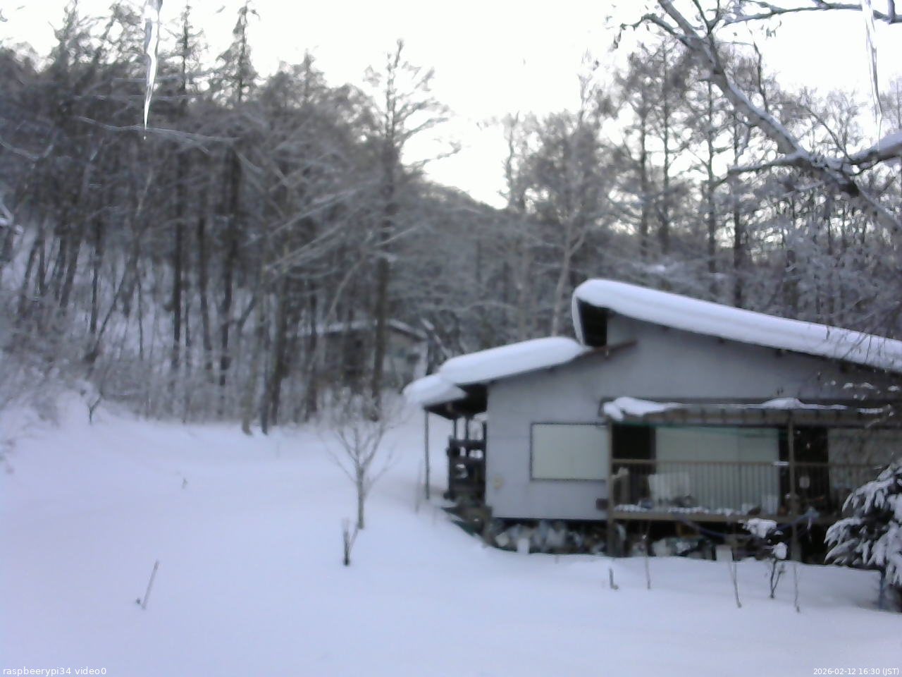 長野県菅平高原 ゆたか山荘 西側(坂上) 2026/02/12 16:30