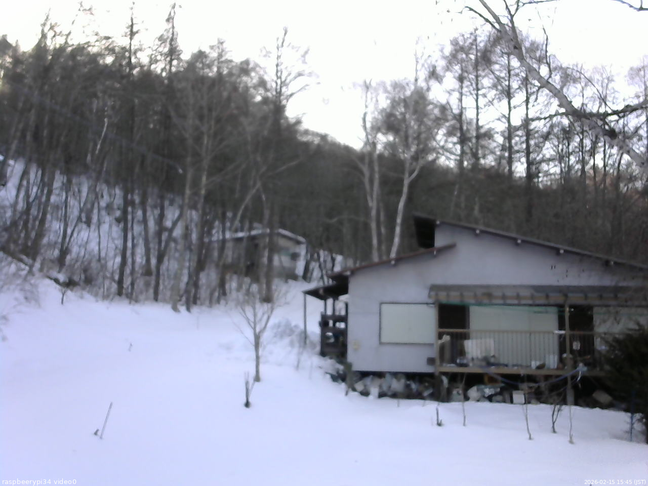 長野県菅平高原 ゆたか山荘 西側(坂上) 2026/02/15 15:45