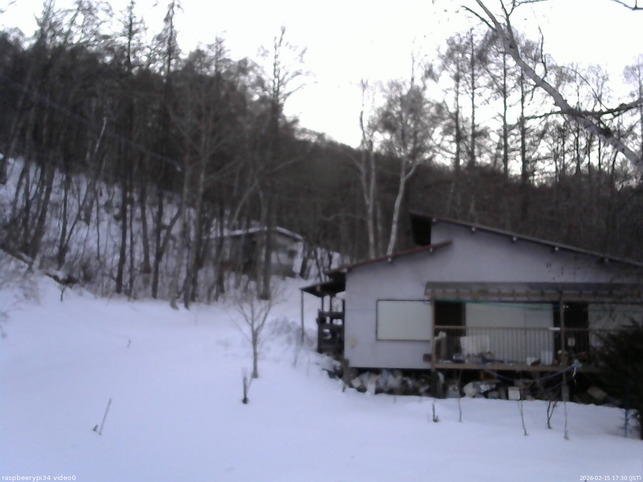 長野県菅平高原 ゆたか山荘 西側(坂上) 2026/02/15 17:30
