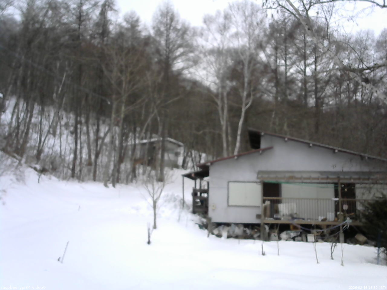 長野県菅平高原 ゆたか山荘 西側(坂上) 2026/02/16 16:30