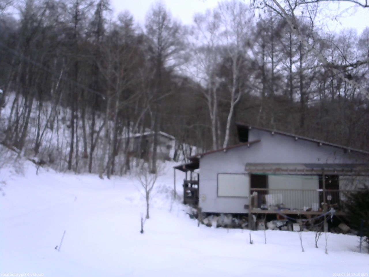 長野県菅平高原 ゆたか山荘 西側(坂上) 2026/02/16 17:15