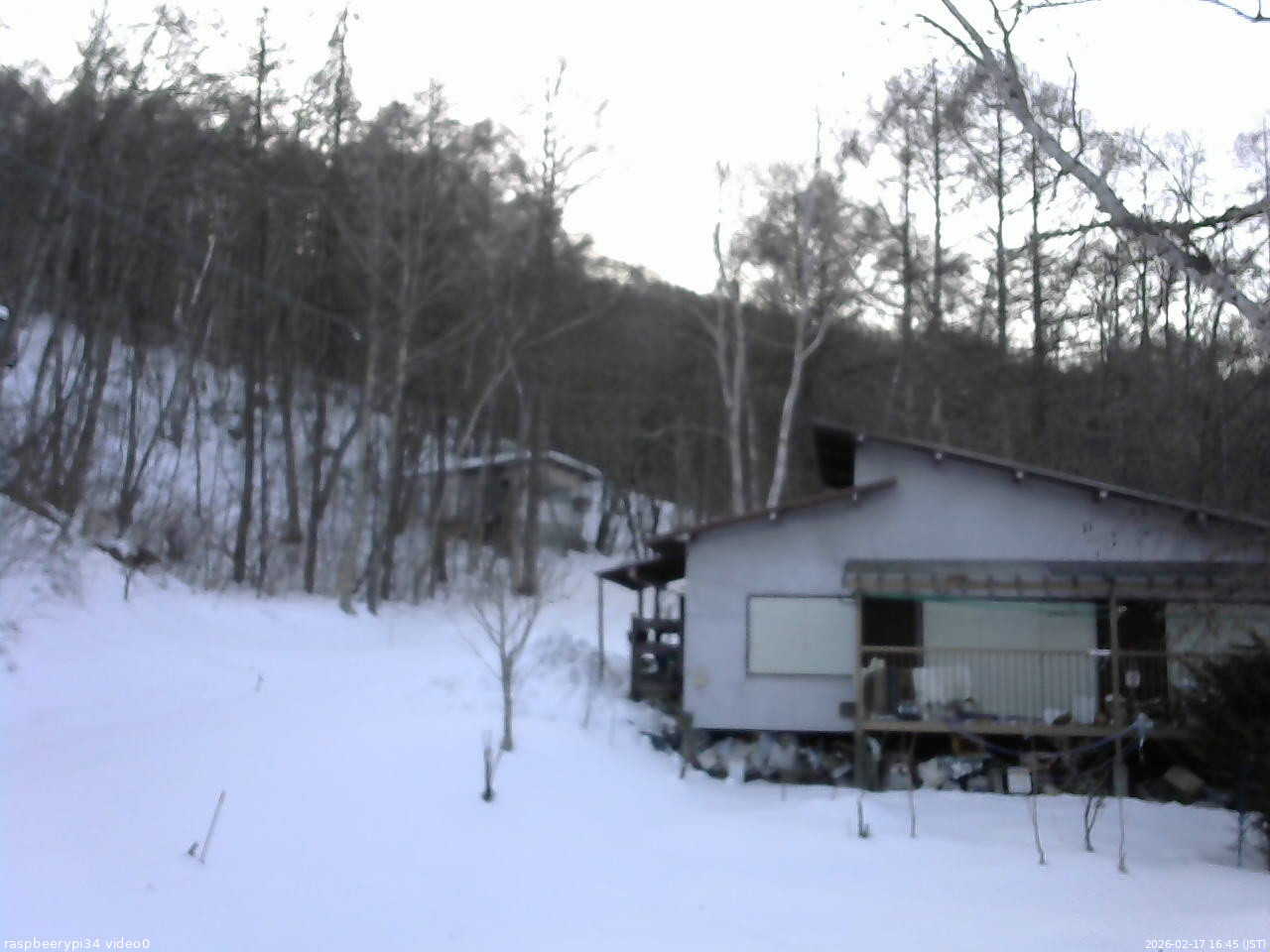 長野県菅平高原 ゆたか山荘 西側(坂上) 2026/02/17 16:45