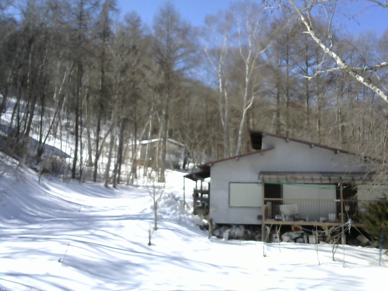 長野県菅平高原 ゆたか山荘 西側(坂上) 2026/02/18 12:00