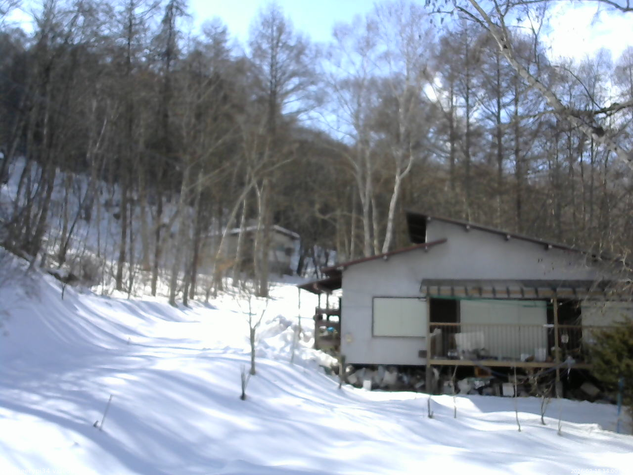 長野県菅平高原 ゆたか山荘 西側(坂上) 2026/02/18 14:00
