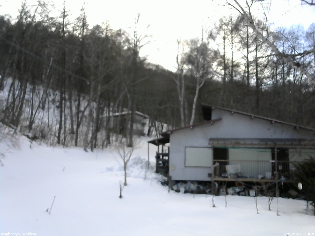 長野県菅平高原 ゆたか山荘 西側(坂上) 2026/02/18 16:30