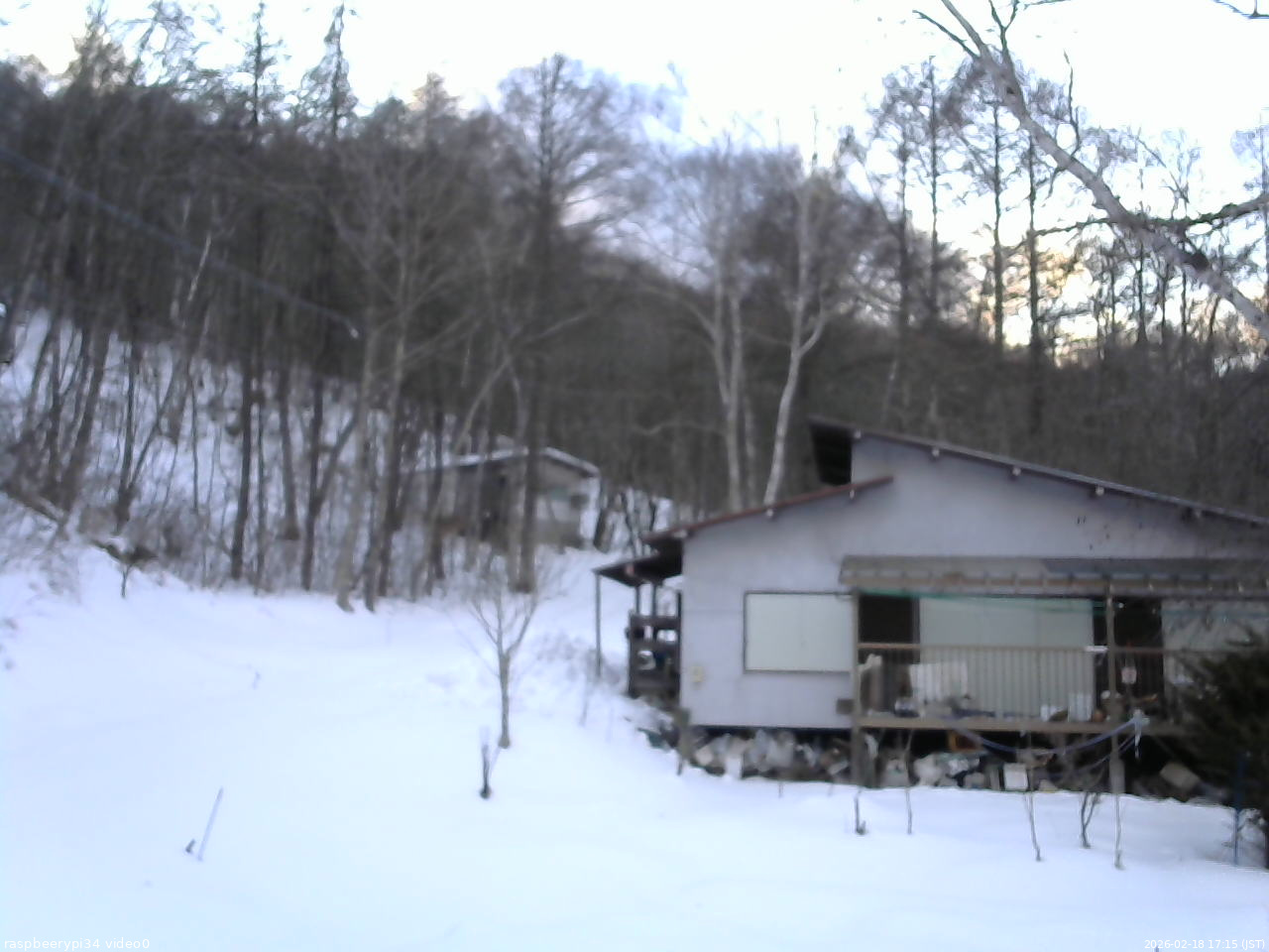 長野県菅平高原 ゆたか山荘 西側(坂上) 2026/02/18 17:15