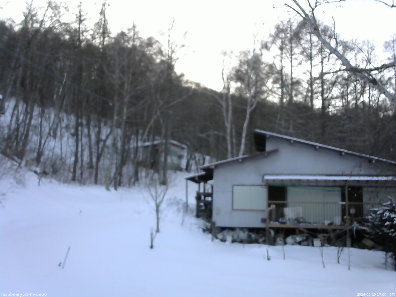 長野県菅平高原 ゆたか山荘 西側(坂上) 2026/02/19 17:00